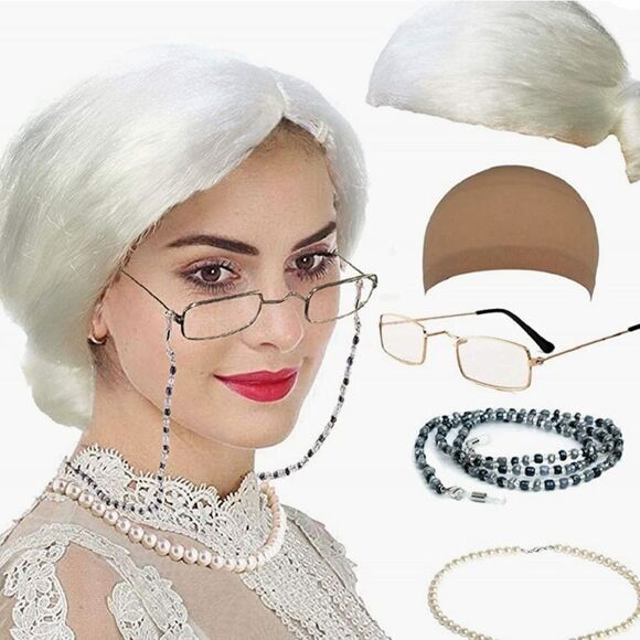 📷🔸️NWOT Mrs. Claus/Old Lady Costume Accessory Set - Picture 1 of 6